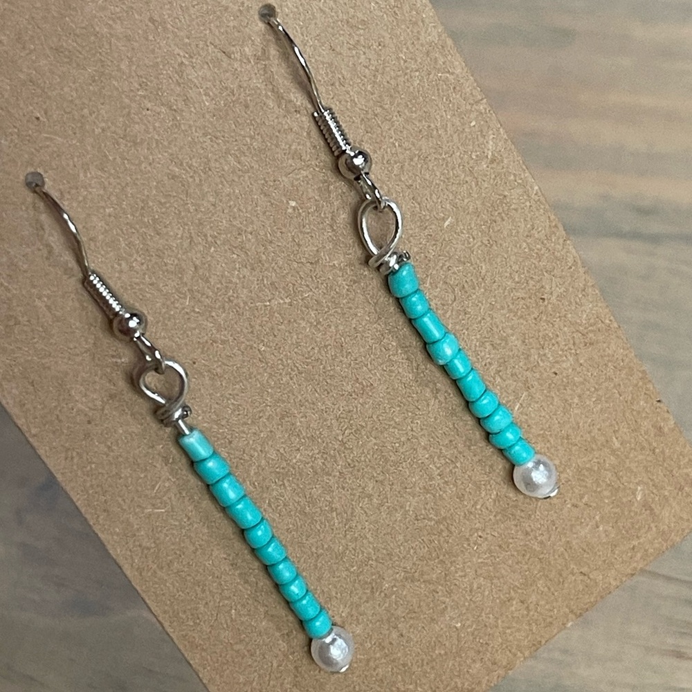 Handcrafted Turquoise Drop Dangle Earrings